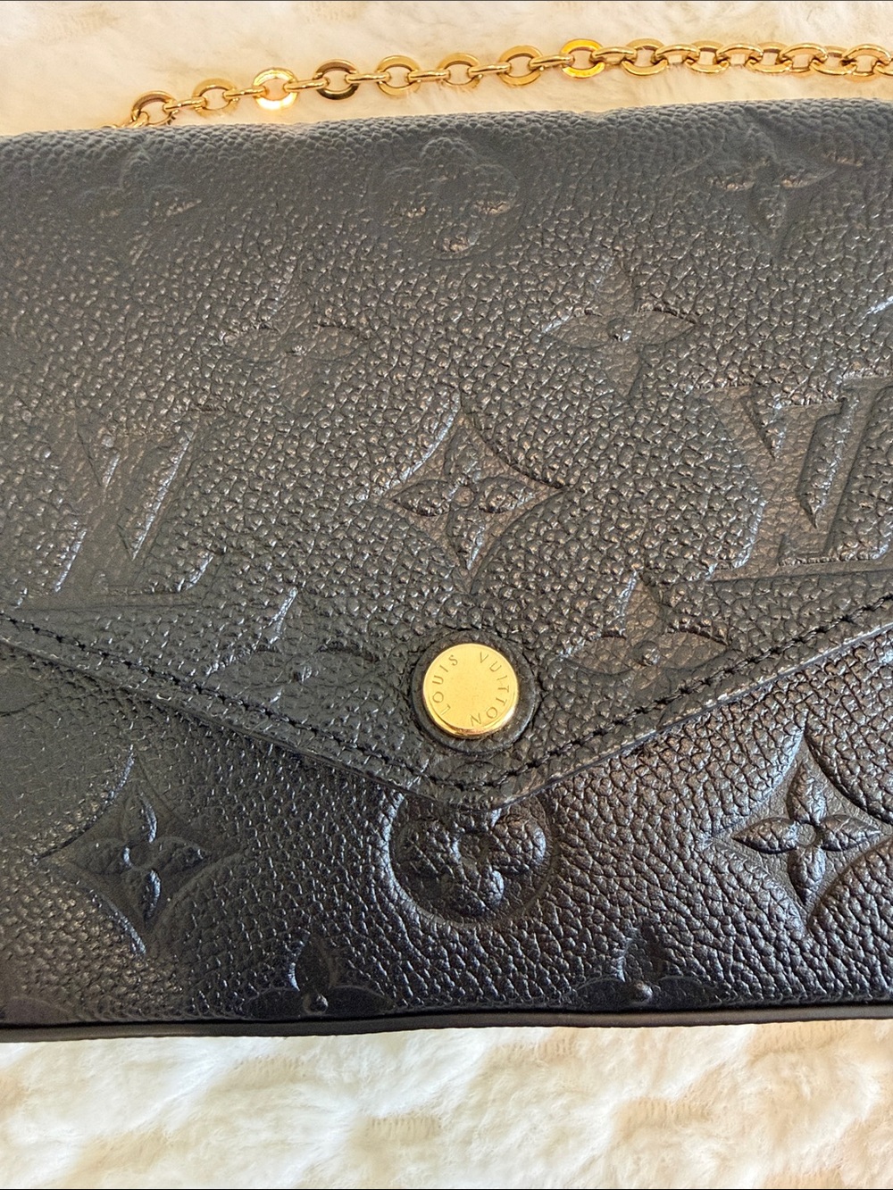 Louis Vuitton Pochette Félicie Monogram Empreinte Leather-Authentic-EUC - Picture 13 of 15